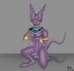 anthro armband balls blush bodily_fluids bracelet cum ear_piercing erection genital_fluids genitals hairless jewelry kneeling looking_at_viewer male nipples nude open_mouth penis piercing precum purple_body simple_background smile solo mono-fur dragon_ball dragon_ball_super beerus domestic_cat felid feline felis hairless_cat mammal sphynx_(cat) 2020 hi_res