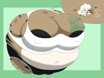 anthro areola big_areola big_breasts body_expansion body_inflation breasts expansion female huge_areola huge_breasts hyper inflated_breasts inflation kai-rolan morbidly_obese obese overweight solo spherical_inflation pyrosunderforge jae_(pyrosunderforge) bobcat felid feline lynx mammal 4:3 absurd_res hi_res