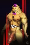 abs areola big_penis black_background bodily_fluids bow_tie chest_scar clothing eye_scar facial_scar fangs fluffy fur genital_fluids genitals hat headgear headwear huge_penis looking_at_viewer male muscular muscular_male nipples nude open_mouth penis precum purple_clothing red_eyes scar simple_background solo standing teeth top_hat vein veiny_penis yellow_body yellow_fur moaoxnx five_nights_at_freddy's five_nights_at_freddy's_4 scottgames nightmare_fredbear_(fnaf) bear mammal absurd_res hi_res portrait three-quarter_portrait