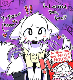 anthro blush blush_lines clothing duo excited femboy male nervous sitting surprised underwear kittyhike domestic_cat felid feline felis mammal absurd_res hi_res