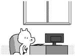 ambiguous_gender anthro computer computer_keyboard creating_art drawing drawing_tablet electronics frown humor levitation monitor sad sitting smile solo stylus text the_truth keke_(artist) canid canine mammal 2021 2d_animation 4:3 animated digital_media_(artwork) english_text flipnote_studio_(artwork) frame_by_frame long_playtime loop low_res