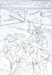 action_scene aircraft airship cloud damaged_vehicle machine mecha melee_weapon motion_lines onomatopoeia sky skyscape sound_effects speech_bubble swastika sword sword_swing text vehicle weapon zero_pictured kitfox-crimson stolen_generation black_and_white comic english_text monochrome sketch