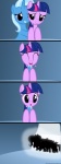 alternate_species cave female female/female feral fur group hair heart_symbol horn multicolored_hair purple_body purple_fur purple_hair shrinking silhouette size_transformation spotlight text transformation two_tone_hair navitaserussirus friendship_is_magic hasbro my_little_pony mythology tumblr trixie_(mlp) twilight_sparkle_(mlp) equid equine genie mammal mythological_creature mythological_equine unicorn absurd_res comic digital_media_(artwork) hi_res url