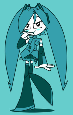 alternate_hairstyle biped clothed clothing cosplay crossover_cosplay female looking_at_viewer machine necktie not_furry solo thick_calves thin_thighs twintails_(hairstyle) zone my_life_as_a_teenage_robot nickelodeon vocaloid hatsune_miku jenny_wakeman android humanoid robot robot_humanoid blue_theme crossover hi_res