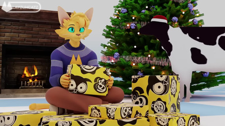anthro blue_sclera christmas_gift christmas_tree fireplace fur gun handgun holding_gun holding_handgun holding_object holding_pistol holding_ranged_weapon holding_weapon holidays male nerf_blaster pistol plant ranged_weapon solo toy toy_gun tree weapon yellow_body yellow_fur layzuhcatz christmas hasbro nerf_(toy) steam_(software) valve catz_(layzuhcatz) felid feline mammal 16:9 2026 animated hi_res high_framerate long_playtime sound video voice_acted widescreen