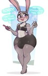 3_toes 5_fingers anthro athletic_wear bodily_fluids bottomwear bra breasts buckteeth bulge clothed clothing eyebrows feet fingers glistening glistening_bottomwear glistening_clothing glistening_thighs grey_body gym_bottomwear gym_shorts gynomorph intersex musical_note musical_symbol open_mouth pink_nose purple_eyes shorts small_breasts solo sports_bra sweat symbol teeth text thick_thighs toes underwear wide_hips zetaskully disney zootopia judy_hopps lagomorph leporid mammal rabbit 2025 english_text hi_res