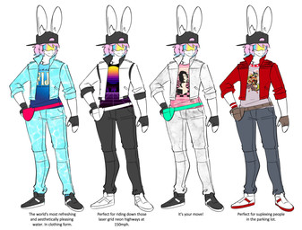 anthro backwards_baseball_cap backwards_hat baseball_cap biped black_baseball_cap black_clothing black_fingerless_gloves black_gloves black_handwear blue_hair bottomwear chest_tuft closed_smile clothed clothed_anthro clothed_male clothing fanny_pack fingerless_gloves footwear fully_clothed fully_clothed_anthro fully_clothed_male fur furgonomic_baseball_cap furgonomic_hat furgonomic_headwear furgonomics gloves hair hand_on_hip handwear hat headgear headwear inner_ear_fluff jacket long_ears male mouth_closed multicolored_hair multiple_outfits pants pink_hair pure_white_lover_bizarre_jelly shirt shoes simple_background smile sneakers solo standing synthwave text topwear tuft two_tone_hair vaporwave visor white_background white_body white_fur theycallhimcake fiji_water floral_shoppe no_more_heroes j_(theycallhimcake) lagomorph leporid mallkin mammal rabbit 2021 digital_drawing_(artwork) digital_media_(artwork) english_description english_text full-length_portrait hi_res portrait