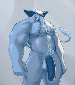 5_fingers anthro balls barazoku belly_hair biceps big_balls big_ears big_muscles big_pecs big_penis biped body_hair chest_hair clothing darkened_genitalia darkened_penis deltoids eyebrows facial_hair fingers flaccid foreskin genitals glans grey_background grey_body happy_trail hat hat_only headgear headgear_only headwear headwear_only huge_muscles huge_penis humanoid_genitalia humanoid_hands humanoid_penis looking_at_viewer male male_anthro manly mature_anthro mature_male monotone_body mostly_nude mostly_nude_anthro mostly_nude_male musclegut muscular muscular_anthro muscular_arms muscular_male mustache navel nipples peaked_cap pecs penis pink_glans proboscis_(anatomy) pubes quads simple_background solo standing tail three-quarter_view trapezius triceps trunk_(anatomy) tusks unretracted_foreskin dullaram elephant elephantid mammal proboscidean digital_media_(artwork) hi_res portrait shaded three-quarter_portrait