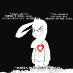 anthro clothing dialogue fur heart_symbol male pattern_clothing solo striped_clothing stripes text what_if white_body white_fur young young_male fatz_geronimo undertale undertale_(series) asriel_dreemurr boss_monster_(undertale) bovid caprine goat mammal soul_(undertale) 1:1 2015 black_and_white_and_red comic english_text monochrome