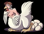 alpha_channel avian avian_caruncle avian_feet avian_taur beak belly big_belly biped biped_taur bird bird_taur chicken chicken_taur dewlap_(anatomy) egg feathers galliform gallus_(genus) gender_transformation human_torso inflation mtf_transformation naughtygryph oviposition phasianid pickit pregnant tail tail_feathers taur transformation wattle winged_arms wings