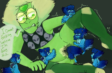 bodily_fluids chest_binder clenched_teeth clothing dialogue duo eyewear female female/female feral genital_fluids glasses legwear shaking size_difference teeth thigh_highs trembling unbirthing underwear vaginal vaginal_fluids vore chimeracocks cartoon_network steven_universe lapis_lazuli_(steven_universe) peridot_(steven_universe) animal_humanoid avian avian_humanoid gem_(species) humanoid lapis_lazuli_(gem_species) peridot_(gem_species)