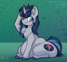 absorption_vore after_vore blush chubby_cheeks crossgender curved_horn female feral feral_pred horn looking_down mtf_crossgender overweight overweight_female solo trait_theft vore wide_hipped_female wide_hips afponychub friendship_is_magic hasbro my_little_pony mythology shining_armor_(mlp) equid equine mammal mythological_creature mythological_equine unicorn 2025 digital_media_(artwork) hi_res