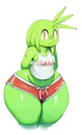 2020 alien bottomwear bulge clothing hi_res hotpants huge_thighs humanoid intersex_(lore) jay_(sqoon) male puwa shorts solo sqoon thick_thighs tight_clothing wide_hips