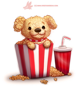 ambiguous_gender bendy_straw beverage black_eyes collar container cup drinking_straw feral food humor popcorn pun simple_background solo visual_pun white_background piper_thibodeau canid canine canis domestic_dog food_creature mammal digital_media_(artwork) digital_painting_(artwork) painting_(artwork)
