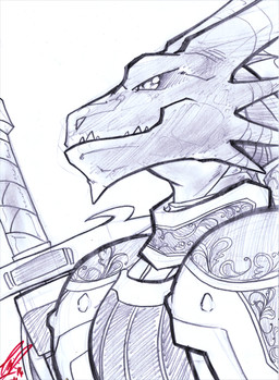 anthro armor biped knight male melee_weapon paladin shield solo sword warrior weapon carnival_(artist) mythology negadrake dragon mythological_creature mythological_scalie scalie 2020 sketch