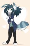 4_fingers 4_toes anthro clothed clothing eyebrows eyelashes feet female fingers green_eyes scarf simple_background smile solo standing toes aseethe vivi_(aseethe) canid canine canis domestic_dog mammal 2019 digital_media_(artwork)