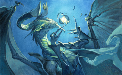 3_fingers anthro armor blue_background fingers horn male membrane_(anatomy) membranous_wings pauldron sharp_teeth simple_background solo sphere teeth webbed_hands wings jesper_ejsing hasbro magic:_the_gathering mythology wizards_of_the_coast nicol_bolas dragon mythological_creature mythological_scalie scalie 2010 hi_res official_art traditional_media_(artwork)