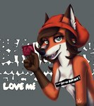 anthro beanie breasts brown_hair censor_bar clothing condom female hair hat headgear headwear nude profanity sexual_barrier_device small_breasts solo text vulgar wolverfox_(artist) wolverfox canid canine fox mammal 2021 censored