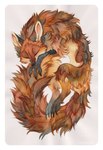 claws eyes_closed feral fluffy fluffy_tail fur male orange_body orange_fur solo tail hioshiru canid canine enfield fox hybrid mammal red_fox true_fox vulpin 2023 hi_res painting_(artwork) traditional_media_(artwork) watercolor_(artwork)