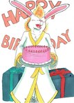 anthro birthday cake dessert female fire food gift mystical solo nyghtmar3 mera_(nyghtmar3) lagomorph leporid mammal rabbit hi_res traditional_media_(artwork)