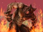 abs angry anthro biceps big_muscles biped blood bodily_fluids brown_body brown_fur claws fangs fire front_view fur looking_at_viewer male multicolored_body multicolored_fur muscular muscular_anthro muscular_male naturally_censored nipples nude open_mouth pecs saliva sharp_teeth solo standing teeth tongue two_tone_body two_tone_fur vein veiny_abs veiny_arms veiny_chest veiny_muscles veiny_pecs veiny_thighs yellow_eyes ko-shu mythology canid canine canis mammal mythological_canine mythological_creature werecanid werecanine werecreature werewolf wolf 2016 4:3 digital_media_(artwork)