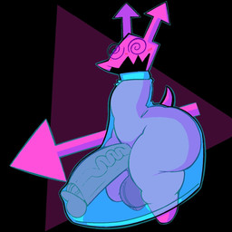 anthro balls big_penis clothed clothed_male clothing erection erection_under_clothing genitals huge_penis male penis solo spiral spiral_eyes thick_thighs translucent translucent_clothing kirukato deltarune undertale_(series) darkner virovirokun 1:1 2025 digital_media_(artwork) hi_res