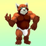 3_toes 4_fingers anthro arm_markings arm_tuft balls_outline barefoot belly big_biceps big_bulge big_deltoids big_eyes big_muscles big_pecs black_nipples black_nose bottomwear brown_arms brown_belly brown_body brown_chest brown_face brown_feet brown_fingers brown_fur brown_hands brown_inner_ear brown_legs brown_markings brown_neck brown_toes bulge cheek_tuft chin_tuft claws clothed clothed_anthro clothed_male clothing deltoids detailed_bulge ear_tuft elbow_tuft facial_markings facial_tuft feet fingers front_view fur genital_outline gesture gradient_background green_background green_clothing green_eyes green_pupils green_speedo green_swimwear hand_gesture happy head_markings head_tuft huge_muscles huge_pecs humanoid_hands leg_markings leg_tuft looking_forward male male_anthro markings motion_lines multicolored_body multicolored_face multicolored_fur musclegut muscular muscular_anthro muscular_male muscular_thighs navel nipples open_mouth open_smile orange_arms orange_body orange_face orange_fur orange_legs pattern_bottomwear pattern_clothing pattern_swimwear pecs penis_outline plantigrade pointing pupils serratus short simple_background skimpy smile socks_(marking) solo speedo standing striped_bottomwear striped_clothing striped_speedo striped_swimwear stripes swimwear thick_neck tight_clothing toes topless topless_anthro topless_male tuft two_tone_arms two_tone_legs two_tone_speedo white_body white_claws white_clothing white_ears white_face white_fur white_speedo white_swimwear yellow_background bristol league_of_legends riot_games tencent fan_character kumo_(sir_derpy_dwarf) mammal yordle 2017 colored digital_drawing_(artwork) digital_media_(artwork) full-length_portrait portrait shaded