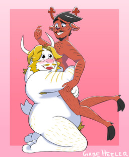 2_horns 5_fingers anthro antlers arm_hair armpit_hair beard black_beard black_eyebrows black_facial_hair blonde_beard blonde_eyebrows blonde_facial_hair blonde_hair blush body_hair brown_body brown_fur butt chest_hair duo eyebrows facial_hair fingers fur hair hooves horn hug hugging_another inner_ear_fluff leg_hair lifting_another looking_at_another male mature_anthro mature_male mustache nude nude_anthro nude_male open_mouth overweight overweight_anthro overweight_male pink_background pubes raised_eyebrow side_view simple_background size_difference small_tail smile tail tuft white_body white_fur gabeheeler deltarune undertale_(series) asgore_dreemurr rudolph_holiday bovid caprine deer goat mammal new_world_deer reindeer 2025 absurd_res english_description hi_res