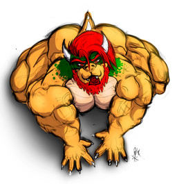 anthro ass_up beard biceps butt claws condom deltoids eyebrows facial_hair hair horn looking_at_viewer male muscular muscular_male muscular_thighs nude pecs red_eyes red_hair sexual_barrier_device simple_background solo spikes trapezius vein veiny_muscles white_background ghstaquila mario_bros nintendo bowser koopa scalie absurd_res hi_res
