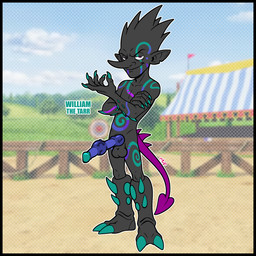 2_claws 2_toes 5_fingers arm_spikes balls big_balls big_nose big_penis black_body black_border black_hair black_nose black_outline blue_markings blurred_background border character_description character_description_in_description claws colored_nails dark_hair dark_nose description detailed_background feet fingernails fingers genitals glowing glowing_markings green_claws green_fingernails green_markings green_nails hair humanoid_ears humanoid_genitalia humanoid_penis humanoid_pointy_ears humanoidized hybrid_genitalia hybrid_penis knot knotted_humanoid_penis knotted_penis leg_spikes long_penis long_tail male markings multi_knot nails not_furry outline penis pointy_ears pseudo_hair purple_eyes purple_markings screencap screencap_background sharp_nails slime solo spade_tail spiked_tail spikes spikes_(anatomy) spiky_hair tail text toes vein veiny_penis white_outline conditional_dnp rachelfictionkin slime_rancher slime_rancher_2 fan_character william_the_tarr_(rachelfictionkin) goo_creature goo_humanoid humanoid largo_slime slime_(slime_rancher) tarr_slime 1:1 2026 colored colored_line_art digital_drawing_(artwork) digital_media_(artwork) english_text flat_colors full-length_portrait hi_res krita_(artwork) portrait procreate_(artwork)