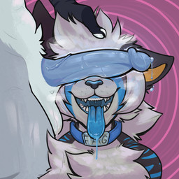 anthro balls blue_penis blue_tongue bodily_fluids dominant dripping duo eyeless genital_fluids genitals hair hand_on_head jewelry male male/male messy_hair necklace penis penis_in_face precum saliva saliva_drip sweat sweaty_balls sweaty_genitalia teeth_showing tongue tongue_out zomx can't_see_the_haters coffler_(zomx) isabelle_(isasharg) aquatic arthropod canid canine canis felid feline fish insect lepidopteran mammal moth shark wolf 1:1 meme