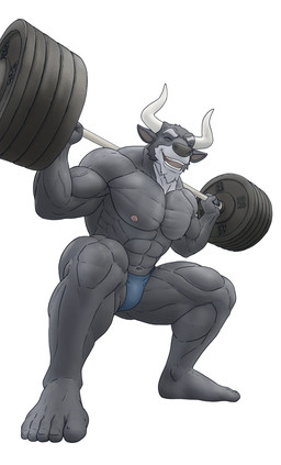 2_horns ^_^ abs anthro barbell_squats barefoot biceps blue_clothing blue_thong blue_underwear calf_muscles clothed clothing deltoids exercise eyes_closed feet forearm_muscles fur grey_body grey_fur holding_barbell horn lifting_barbell low-angle_view male muscular muscular_anthro muscular_male navel nipples obliques open_mouth pecs quads simple_background smile solo thong thong_only toes topless trapezius triceps underwear underwear_only vein veiny_muscles weightlifting white_background workout strei365 bovid bovine cattle mammal 2026 hi_res