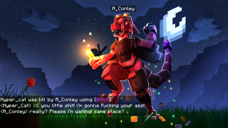 anthro block male moon night profanity solo text avaliy_conely microsoft minecraft mojang mythology xbox_game_studios sezry_c dragon mythological_creature mythological_scalie scalie 16:9 4k absurd_res english_text hi_res widescreen