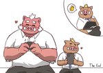 anthro blush bottomwear cellphone clothing duo electronics kemono male overweight overweight_male pants phone shirt sitting smartphone topwear hon55728 mammal suid suine sus_(pig) wild_boar 2025 hi_res