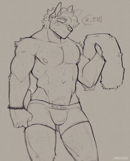 anthro bracelet bulge clothing ear_piercing freckles jewelry male muscular muscular_male nipple_piercing nipples nub_tail piercing pubes side_part_hair smile solo tail tail_motion tailwag text towel underwear cerberussenn regan_park_(cerberussenn) bull_terrier canid canine canis domestic_dog hunting_dog mammal terrier absurd_res hi_res korean_text signature