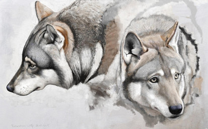 black_nose duo feral fur grey_body grey_fur multicolored_body multicolored_fur quadruped realistic realistic_feral tan_body tan_fur yellow_eyes renum63 canid canine canis eurasian_wolf mammal wolf 2015 artrage_(artwork) detailed digital_media_(artwork)
