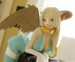 anthro breasts cleavage clothed clothing dreadlocks exposure_variation feathered_wings feathers female hair legwear solo thigh_highs white_hair wings ashnar mythology opal_(ashnar) felid mammal mythological_creature mythological_sphinx 2018 3d_(artwork) digital_media_(artwork) light_theme