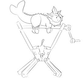 ambiguous_feral ambiguous_gender bound character_prepared_as_food dorsal_frill feral fire frill_(anatomy) head_crest head_frill mouth_closed neck_frill side_view simple_background simple_eyes solo tail tail_frill hardscales nintendo pokemon eeveelution generation_1_pokemon pokemon_(species) vaporeon hi_res monochrome sketch