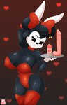 anthro big_breasts black_body breasts bunny_costume clothing costume dildo female oil_bottle piercing pose red_clothing ribons sex_toy solo cranebear disney minnie_mouse mammal mouse murid murine rodent absurd_res hi_res pinup