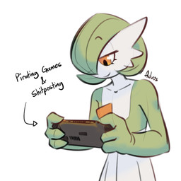 ambiguous_gender biped chest_spike fingers holding_object looking_down nude nude_ambiguous nude_humanoid simple_background smile solo spikes spikes_(anatomy) white_background advos nintendo pokemon steam_deck valve_corporation valve_hardware gardevoir generation_3_pokemon humanoid pokemon_(species) 1:1 2026 digital_drawing_(artwork) digital_media_(artwork)