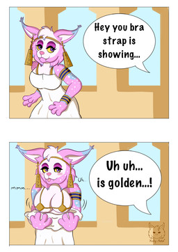 anthro big_breasts blush bra bracelet breasts clothed clothing crown dialogue ear_piercing ear_ring egyptian egyptian_clothing fangs female fur hair headgear jewelry looking_at_viewer male piercing pink_body presenting presenting_breasts ring_piercing simple_background solo speech_bubble teeth text tiara tongue tongue_out underwear white_body haty_arts hatysa felid feline lynx mammal digital_media_(artwork) hi_res hieroglyphic_text