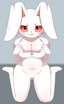 alternate_species anthro breasts buckteeth cleavage clothed clothing female front_view fur furrification kneeling solo teeth white_body white_clothing white_ears white_fur sum five_nights_at_freddy's five_nights_at_freddy's:_security_breach scottgames steel_wool_studios vanny_(fnaf) lagomorph leporid mammal rabbit hi_res