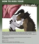 ambiguous/ambiguous ambiguous_gender bodily_fluids claws description dripping duo extreme_french_kiss french_kissing horn internal kiss_on_lips kissing saliva saliva_drip saliva_on_tongue scales size_difference teeth text tongue tongue_out tallion fallout microsoft deathclaw human mammal scalie 2023 digital_media_(artwork) english_text hi_res