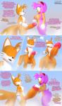 3d_(artwork) absurd_res aged_up amy_rose anthro big_penis breasts butt canid canine clenched_teeth comic dialogue digital_media_(artwork) duo english_text eulipotyphlan expansion female fox genital_expansion genitals growth hedgehog hi_res huge_penis hyper hyper_genitalia hyper_penis kabalmystic_(artist) male mammal miles_prower moorsheadfalling nipples penis penis_expansion sega sonic_the_hedgehog_(series) teeth text