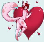 anthro breasts butt collar female heart_symbol looking_at_viewer nipples nude smile solo standing tail tail_mouth unusual_anatomy unusual_tail mympho canid canine fennec_fox fox mammal tailmouth_(species) true_fox