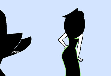 black_clothing black_dress black_hair butt clothing dancing dress duo facing_away_from_viewer female hair hand_on_hip long_hair male pixelated simple_background slim strapless_clothing strapless_dress uglycoal homestuck ms_paint_adventures bec_noir jade_harley human mammal aliasing animated digital_media_(artwork) shaded simple_shading