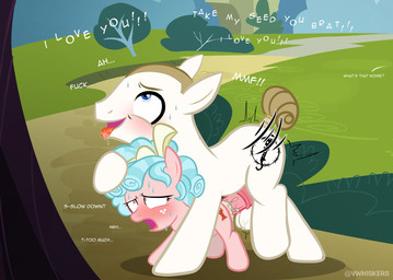 adult_on_child adult_on_young age_difference animal_genitalia animal_penis balls blue_hair blush bodily_fluids cum duo equine_genitalia equine_penis exhibitionism female female_penetrated feral feral_on_feral feral_penetrated feral_penetrating feral_penetrating_feral from_behind_position genital_fluids genitals hair insane male male/female on_model orgasm outside_sex penetration penis profanity questionable_consent saliva sex shaved_head sweat text wings young young_female vwhiskers friendship_is_magic hasbro my_little_pony mythology cozy_glow_(mlp) fan_character earth_pony equid equine horse mammal mythological_creature mythological_equine pegasus pony english_text hi_res