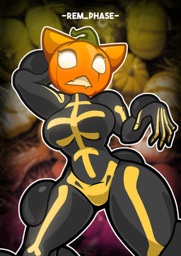 anthro big_breasts bodysuit breasts clothing female food for_a_head fruit kronos_unveiled latex liquid_latex looking_at_viewer multicolored_bodysuit multicolored_clothing multicolored_skinsuit plant pumpkin pumpkin_head skinsuit solo thick_thighs tight_clothing two_tone_bodysuit two_tone_clothing two_tone_skinsuit wide_hips rem_phase epic_games fortnite spice_(fortnite) felid feline mammal object_head 2025 digital_media_(artwork) hi_res