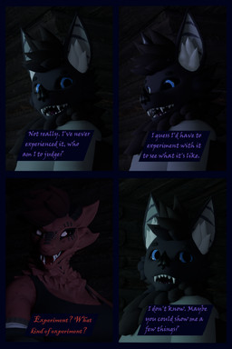 anthro arm_warmers armwear blue_eyes bottomwear clothing dialogue female flirting fur leg_warmers legwear male purple_body purple_fur red_body red_fur robe shirt shorts text topwear flailingfornication bat mammal origin_species 2:3 3d_(artwork) absurd_res comic digital_media_(artwork) english_text hi_res mother_(lore) parent_(lore) son_(lore)