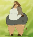 anthro breasts cleavage clothed clothing female huge_thighs hyper hyper_thighs solo thick_thighs robthehoopedchipmunk giraffe giraffid mammal hi_res